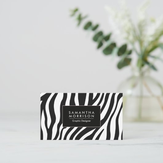 Zebra Print Visitekaartje (Staand voorkant)