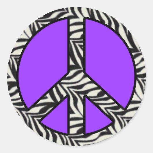 Zebra Print Vredesbord Sticker (Voorkant)