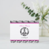 Zebra Print Vredesteken Verjaardagsfeest Uitnodigi Kaart (Staand voorkant)