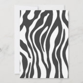 Zebra Print Vrijgezellenfeest Typografie Uitnodigi Kaart (Achterkant)