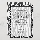 Zebra Print Vrijgezellenfeest Typografie Uitnodigi Kaart (Voorkant / Achterkant)