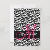 Zebra Print Wedding RSVP voor Square Invites (Voorkant)