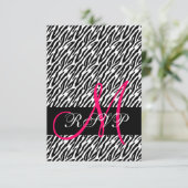 Zebra Print Wedding RSVP voor Square Invites (Staand voorkant)