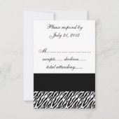 Zebra Print Wedding RSVP voor Square Invites Kaartje (Achterkant)