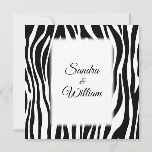 Zebra Print Wedding Uitnodiging (Achterkant)