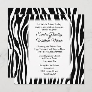 Zebra Print Wedding Uitnodiging