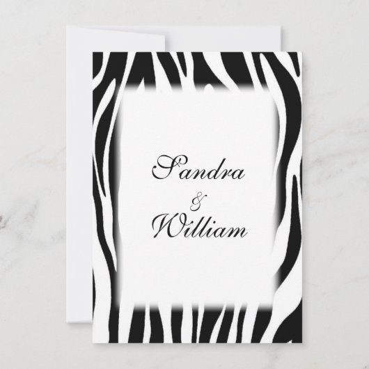 Zebra Print Wedding Uitnodiging (Achterkant)