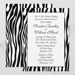 Zebra Print Wedding Uitnodiging