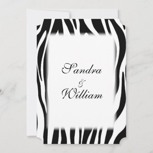 Zebra Print Wedding Uitnodiging (Achterkant)