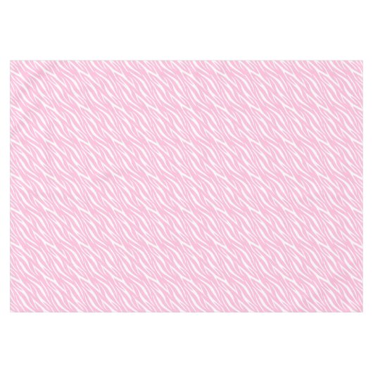 Zebra Print White Light Pink Trendy Cute Pattern Tafelkleed (Voorkant (Horizontaal))