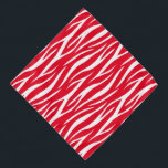 Zebra Print White Red Cute Modern Xmas patroon Bandana<br><div class="desc">Eenvoudig rood en wit zebraafdrukpatroon.</div>