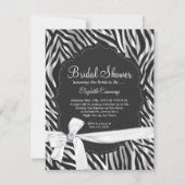 Zebra Print White Ribbon & Diamond Mode Bridal Kaart (Voorkant)