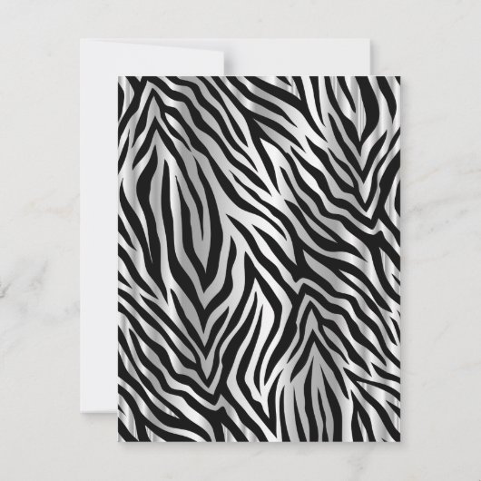 Zebra Print White Ribbon & Diamond Mode Bridal Kaart (Achterkant)