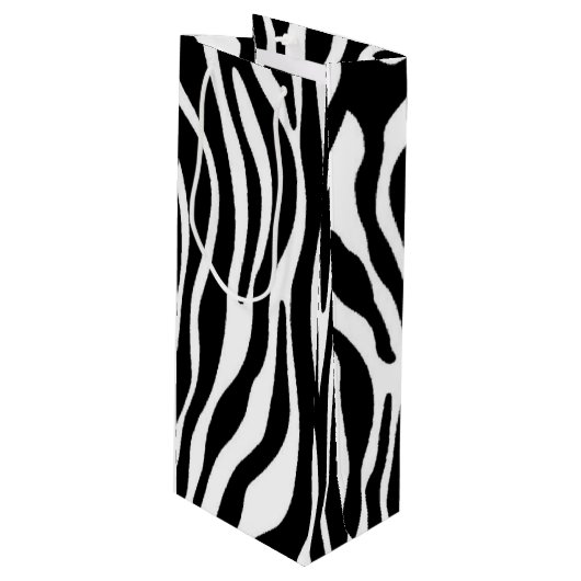Zebra Print Wijn Cadeautas (Voorkant Gekanteld)