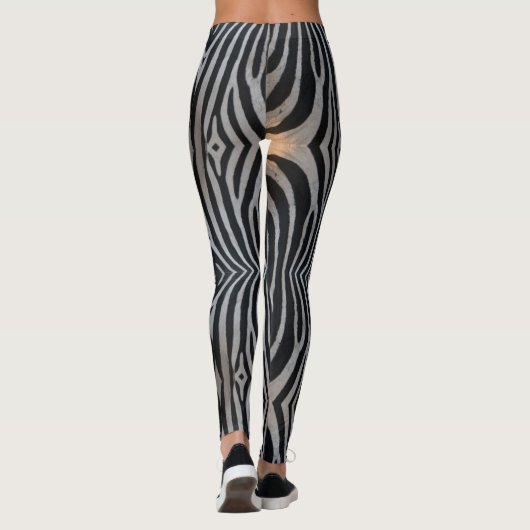 Zebra Print Women's superieure kwaliteit Leggings (Achterkant)