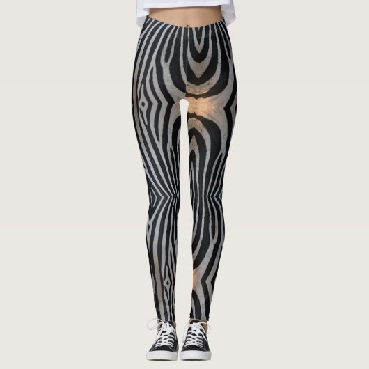 Zebra Print Women's superieure kwaliteit Leggings (Voorkant)