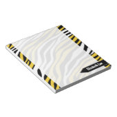 Zebra Print Yellow Mix Personalized Notitieblok (Schuin)