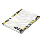 Zebra Print Yellow Mix Personalized Notitieblok (Linkerzijde)