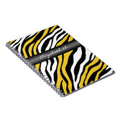 Zebra Print Yellow Mix Personalized Notitieboek (Rechterzijde)