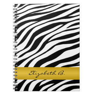 Zebra Print Yellow Stripe Personal Notitieboek