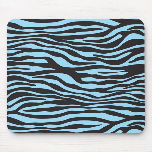 Zebra Print, Zebra Stripes, Blue Zebra, Oerwoud Muismat (Voorkant)
