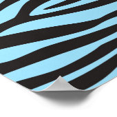 Zebra Print, Zebra Stripes, Blue Zebra, Oerwoud Poster (Hoek)