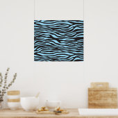 Zebra Print, Zebra Stripes, Blue Zebra, Oerwoud Poster (Keuken)