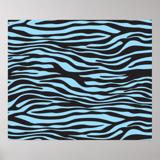 Zebra Print, Zebra Stripes, Blue Zebra, Oerwoud Poster (Voorkant)