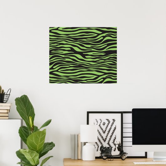 Zebra Print, Zebra Stripes, Green Zebra Poster (Thuiskantoor)