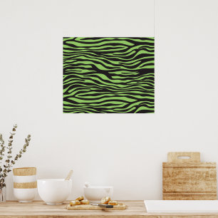 Zebra Print, Zebra Stripes, Green Zebra Poster