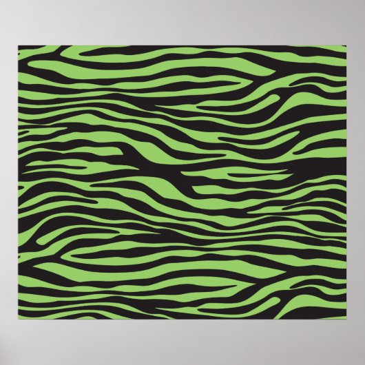 Zebra Print, Zebra Stripes, Green Zebra Poster (Voorkant)