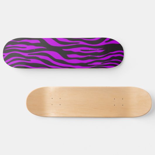 Zebra Print, Zebra Stripes, Paars Zebra, Oerwoud Skateboard (Horizontaal)