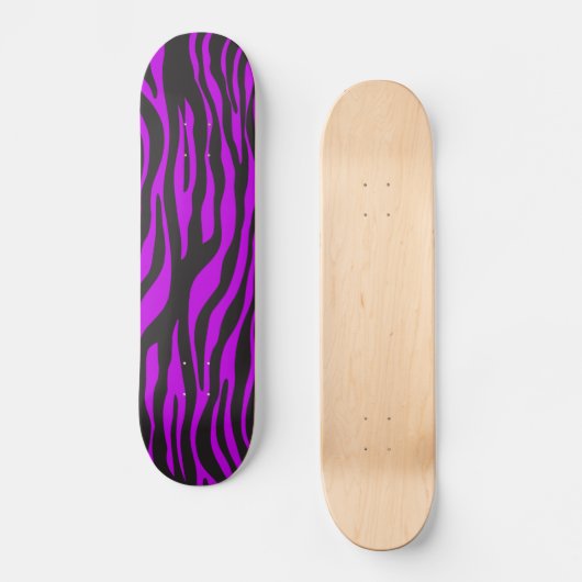 Zebra Print, Zebra Stripes, Paars Zebra, Oerwoud Skateboard (Voorkant)