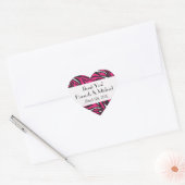 Zebra Print, Zebra Stripes, Roze Zebra, bruiloft Hart Sticker (Envelop)