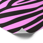 Zebra Print, Zebra Stripes, Roze Zebra, Oerwoud Poster (Hoek)