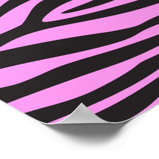 Zebra Print, Zebra Stripes, Roze Zebra, Oerwoud Poster (Hoek)