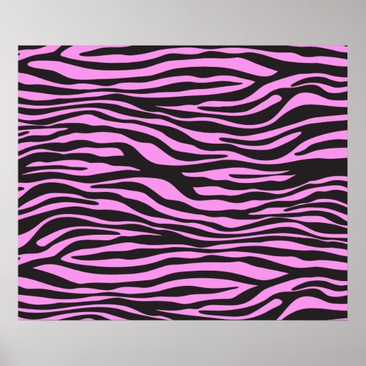 Zebra Print, Zebra Stripes, Roze Zebra, Oerwoud Poster (Voorkant)