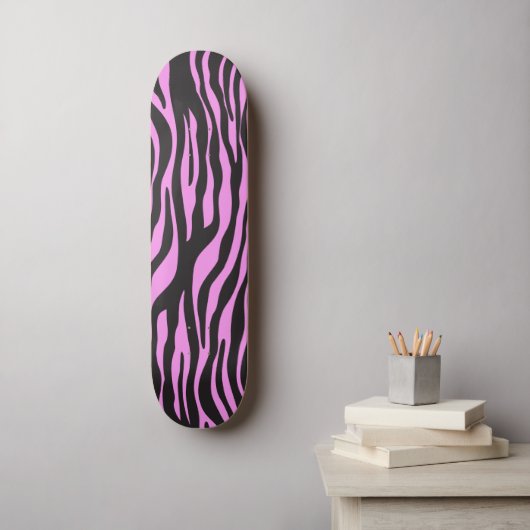 Zebra Print, Zebra Stripes, Roze Zebra, Oerwoud Skateboard (Muurkunst)