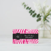 Zebra Print, Zebra Stripes, Roze Zebra Visitekaartje (Staand voorkant)