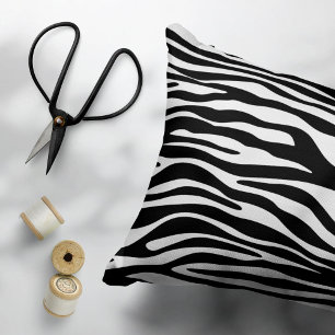Zebra Print, Zebra Stripes, zwart en wit Accent Kussen