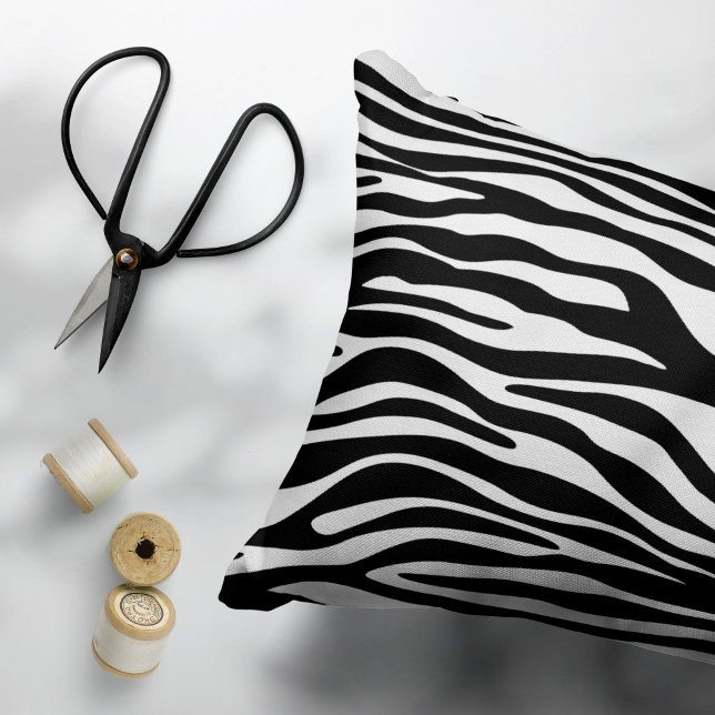 Zebra Print, Zebra Stripes, zwart en wit Accent Kussen (Creator heeft geüpload)