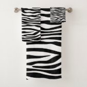 Zebra Print, Zebra Stripes, zwart en wit Bad Handdoek (Insitu)