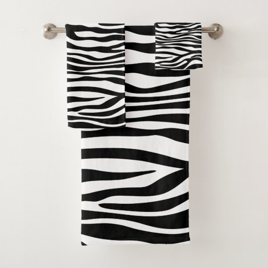 Zebra Print, Zebra Stripes, zwart en wit Bad Handdoek (Insitu)
