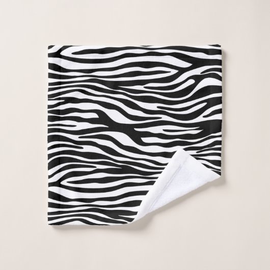Zebra Print, Zebra Stripes, zwart en wit Bad Handdoek (Wasdoekje)