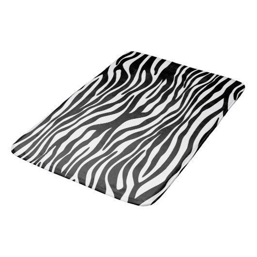 Zebra Print, Zebra Stripes, zwart en wit Badmat (Gekanteld)