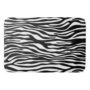 Zebra Print, Zebra Stripes, zwart en wit Badmat