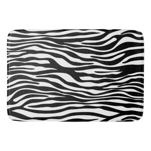 Zebra Print, Zebra Stripes, zwart en wit Badmat (Voorkant)