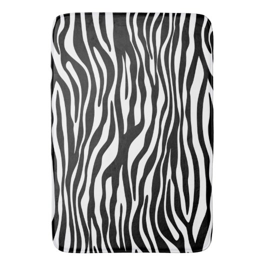 Zebra Print, Zebra Stripes, zwart en wit Badmat (Voorkant Verticaal)