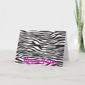 Zebra Print, Zebra Stripes, zwart en wit Bedankkaart (Voorkant)