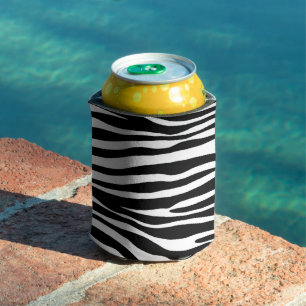 Zebra Print, Zebra Stripes, zwart en wit Blikjeskoeler